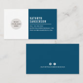 CUSTOM LOGO modern minimal dunkelblau Visitenkarte (Vorne/Hinten)