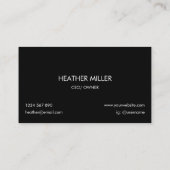 Custom Logo Modern Minimalist Black and White      Visitenkarte (Rückseite)