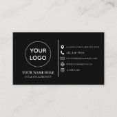 Custom logo modern minimalist social media icons b visitenkarte (Vorderseite)