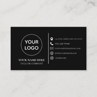 Custom logo modern minimalist social media icons b visitenkarte