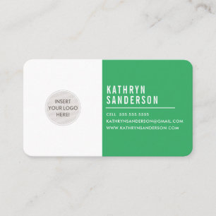 CUSTOM LOGO modern minimalistisch grün weiß Visitenkarte
