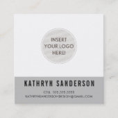 CUSTOM LOGO modern minimalistisch schick grau schw Quadratische Visitenkarte (Vorderseite)