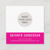 CUSTOM LOGO modern minimalistisch schick hellrosa Quadratische Visitenkarte (Vorderseite)
