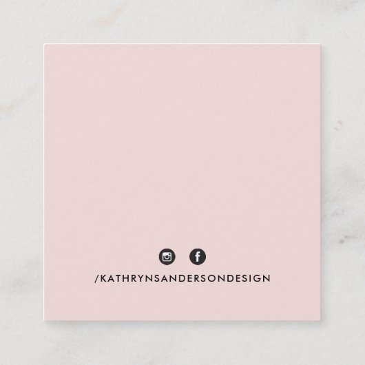 CUSTOM LOGO modern minimalistisch schick rot rot s Quadratische Visitenkarte (Rückseite)