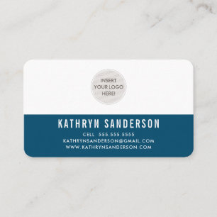 CUSTOM LOGO modern minimalistisch schlicht dunkelb Visitenkarte