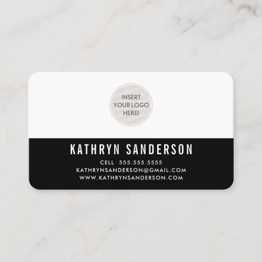 CUSTOM LOGO modern, schlicht, einfach, leicht schw Visitenkarte (Vorderseite)