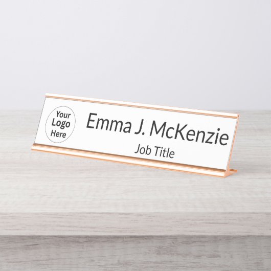 Custom Logo & Name Desk Plate for Office Schreibtischnamensplakette (Vorderseite )