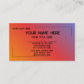 Custom Logo Name Minimalist Modern Professional Visitenkarte (Rückseite)