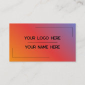Custom Logo Name Minimalist Modern Professional Visitenkarte (Vorderseite)