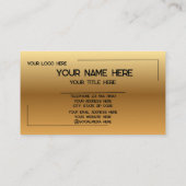 Custom Logo Name Minimalist Modern Professional Visitenkarte (Rückseite)