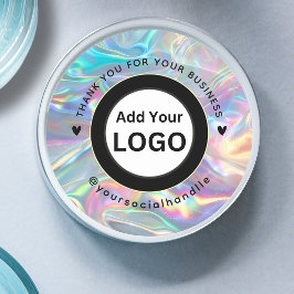 Custom Logo Name Social Holograph Vielen Dank Runder Aufkleber