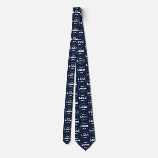 Custom Logo Navy Blue Tie - Professional Branded Krawatte (Rückseite)