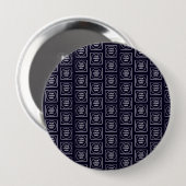 Custom Logo or Image Repeating Navy Blue Design Button (Vorne & Hinten)