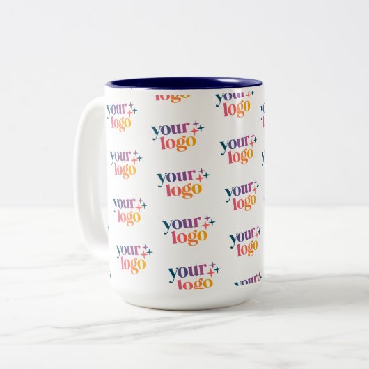 Custom Logo Pattern Employee Mug Zweifarbige Tasse (Vorderseite Links)