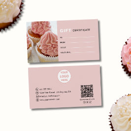Custom Logo Photo Bakery Business Gift Certificate