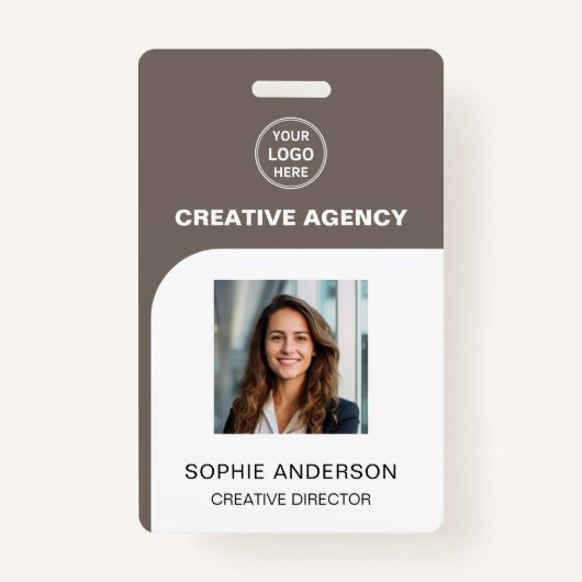 Custom Logo Photo Bar Code Employee Staff Name Ausweis (Vorderseite)