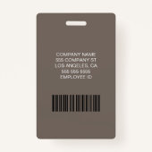 Custom Logo Photo Bar Code Employee Staff Name Ausweis (Rückseite)