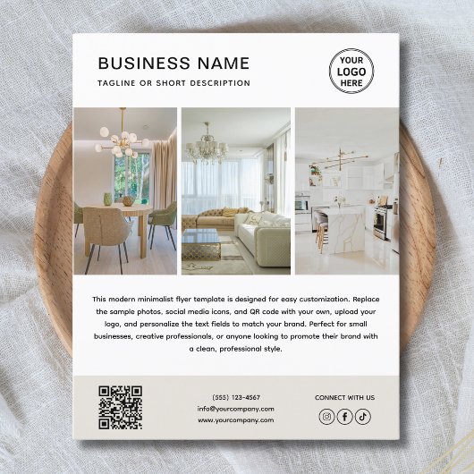 Custom Logo Photo Minimalist Business Flyer