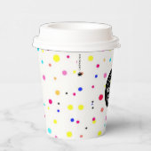 Custom Logo Polka Dot Paper Cup 8oz Pappbecher (Rechts)