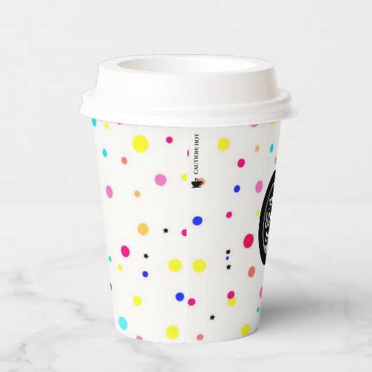 Custom Logo Polka Dot Paper Cup 8oz Pappbecher (Rechts)