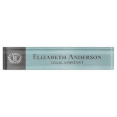 Custom Logo Professional Executive Teal Grey Namensplakette (Vorderseite)