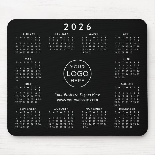 Custom Logo Promotional Business 2026 Calendar Mousepad (Vorne)