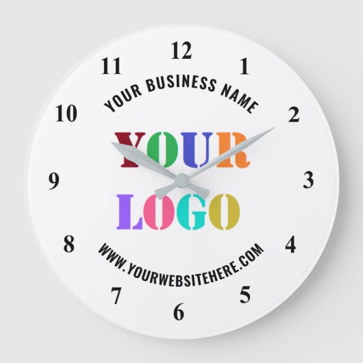 Custom Logo Promotional Business Clock Your Colors Große Wanduhr (Vorderseite)