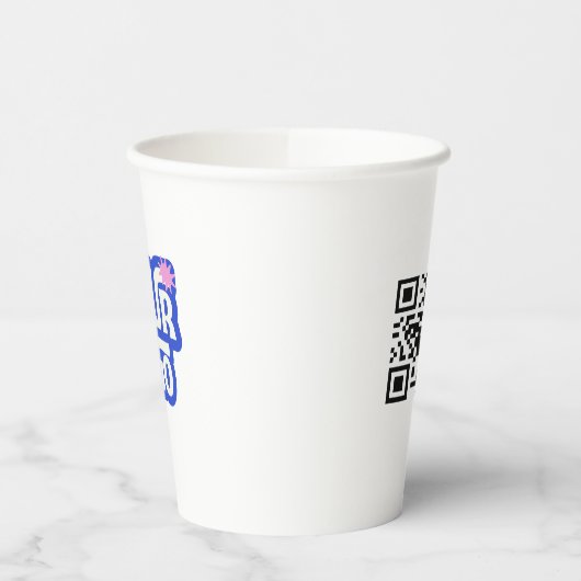 Custom Logo Promotional Event QR Code  Pappbecher (Links)