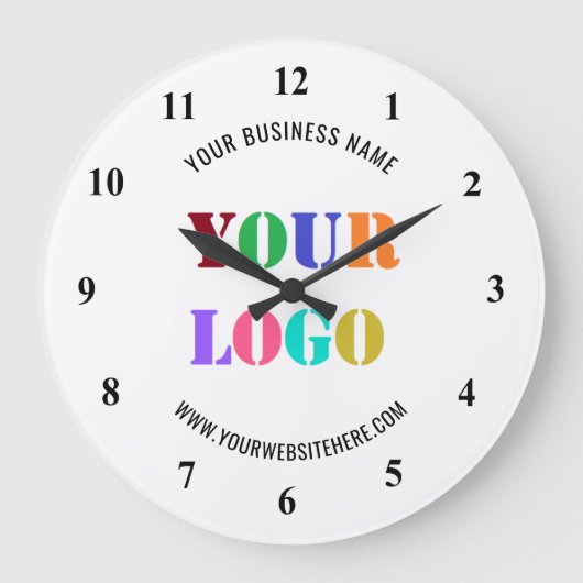 Custom Logo Promotional Your Business Personalized Große Wanduhr (Vorderseite)