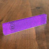 Custom Logo Purple Rough Surface Print Namensplakette (Seite)
