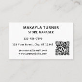 Custom Logo QR Code Blue Visitenkarte (Rückseite)