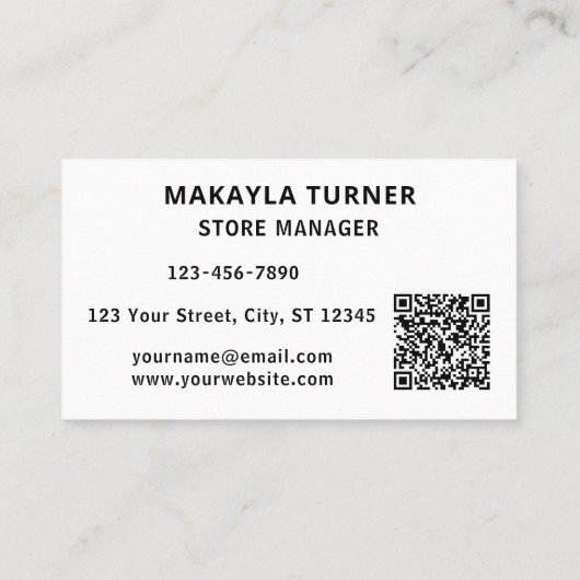 Custom Logo QR Code Blue Visitenkarte (Rückseite)