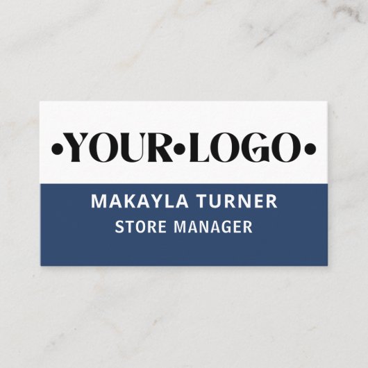 Custom Logo QR Code Blue Visitenkarte (Vorderseite)