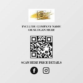 Custom Logo QR Code Business Window Sign Menu Fensteraufkleber