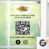 Custom Logo QR Code Business Window Sign Menu Fensteraufkleber (Zuhause)