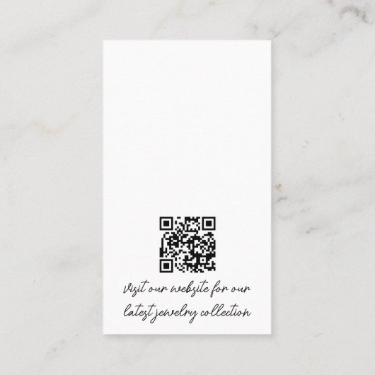 Custom Logo QR Code Jewelry Earring Display Card Visitenkarte (Rückseite)