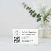 Custom Logo QR Code Photo Elegant Business Visitenkarte (Stehend Vorderseite)