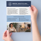 Custom Logo QR Mental Health Clinic Flyer (Hand)