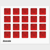 Custom logo red abstract architecture steps quadratischer aufkleber (Blatt)