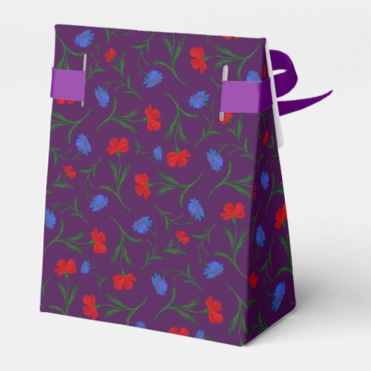 Custom Logo Red Blue Eggplant Blütenblätter Elegan Geschenkschachtel (Rückseite)