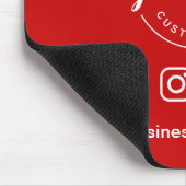 Custom Logo Red Business Branding social handle Mousepad (Ecke)