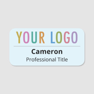 Custom-Logo-Rundungen für die Blue-Name-Marke von Namensschild