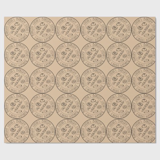 Custom Logo Rustic Bread & Pastry Wrap Geschenkpapier (Flach)