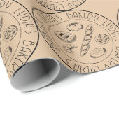 Custom Logo Rustic Bread & Pastry Wrap Geschenkpapier (Rolleneckpunkt)