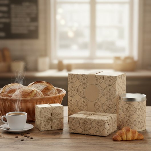 Custom Logo Rustic Bread & Pastry Wrap Geschenkpapier