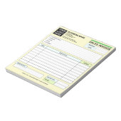 Custom Logo, Sales Invoice Receipt Small Business Notizblock (Rotiert)
