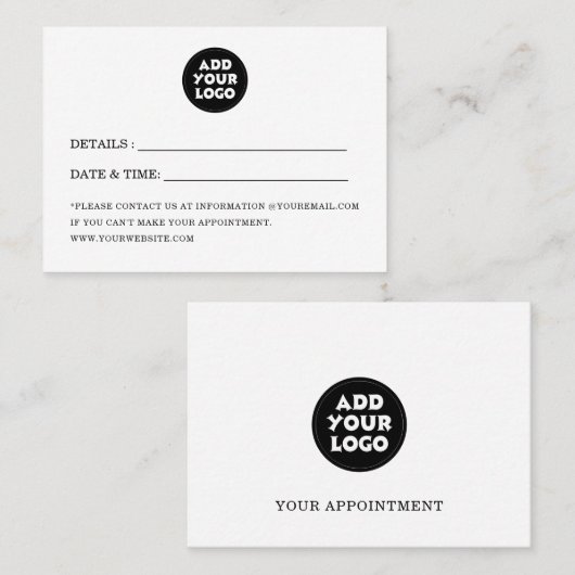 Custom logo Simple Modern Business Terminkarte (Vorne/Hinten)