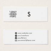 Custom Logo Simple White Social Media Price (Vorne & Hinten)
