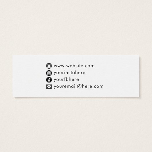 Custom Logo Simple White Social Media Price (Rückseite)