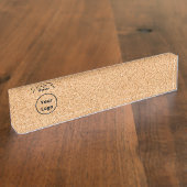 Custom logo  sliced wood block namensplakette (Seite)